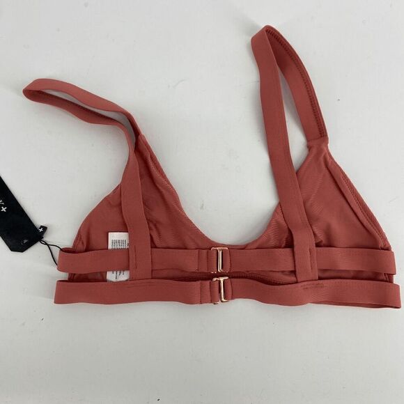 Tavik Coco womens Rose pink textured stripe New bikini top swim Small - Picture 3 of 6